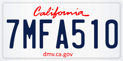 CA license plate 7MFA510