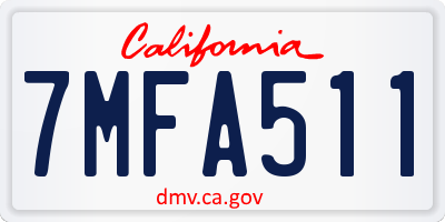 CA license plate 7MFA511