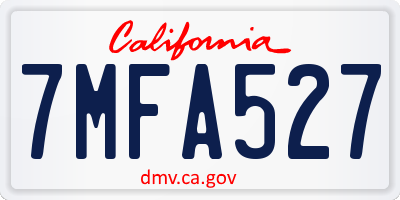 CA license plate 7MFA527