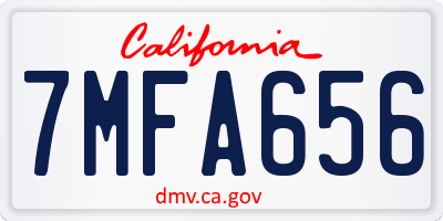 CA license plate 7MFA656