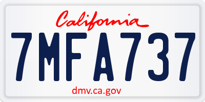CA license plate 7MFA737