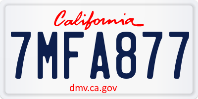 CA license plate 7MFA877