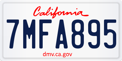 CA license plate 7MFA895
