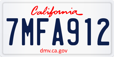 CA license plate 7MFA912