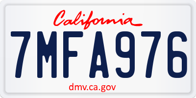 CA license plate 7MFA976