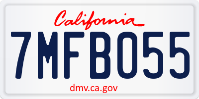 CA license plate 7MFB055