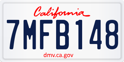 CA license plate 7MFB148