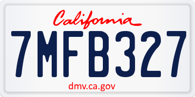 CA license plate 7MFB327