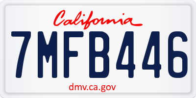 CA license plate 7MFB446