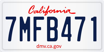 CA license plate 7MFB471