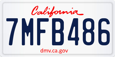 CA license plate 7MFB486