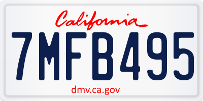 CA license plate 7MFB495