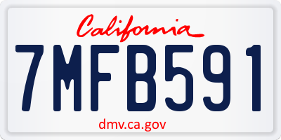 CA license plate 7MFB591