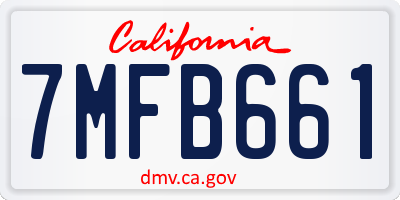 CA license plate 7MFB661