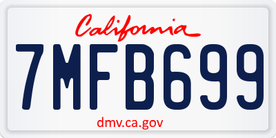 CA license plate 7MFB699