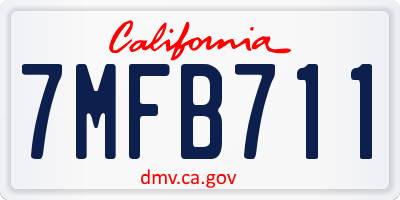 CA license plate 7MFB711