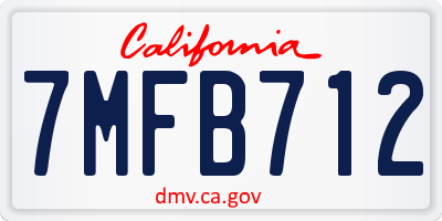 CA license plate 7MFB712