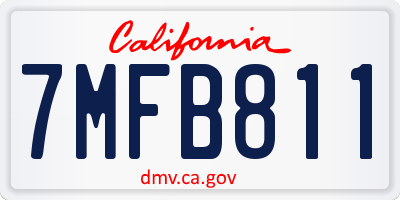 CA license plate 7MFB811