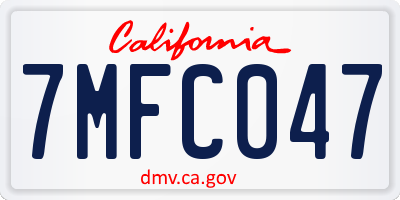 CA license plate 7MFC047