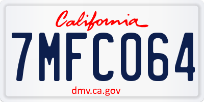 CA license plate 7MFC064