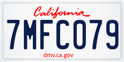 CA license plate 7MFC079