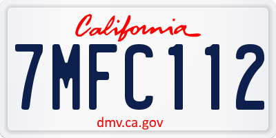 CA license plate 7MFC112