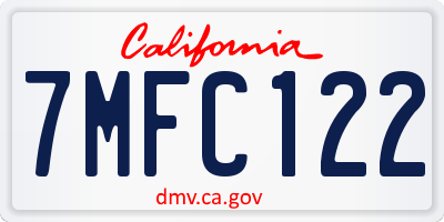 CA license plate 7MFC122