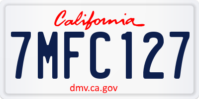 CA license plate 7MFC127