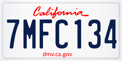 CA license plate 7MFC134