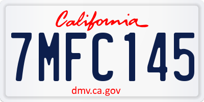 CA license plate 7MFC145