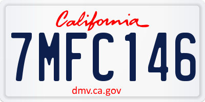 CA license plate 7MFC146