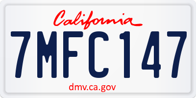 CA license plate 7MFC147