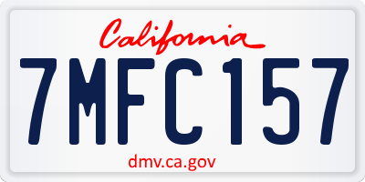 CA license plate 7MFC157