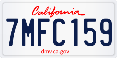 CA license plate 7MFC159