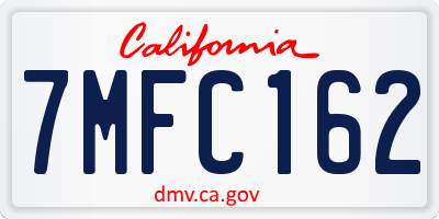 CA license plate 7MFC162