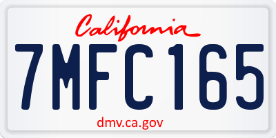 CA license plate 7MFC165