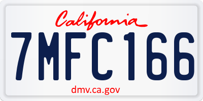 CA license plate 7MFC166