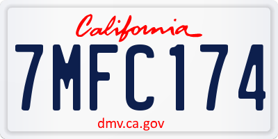 CA license plate 7MFC174