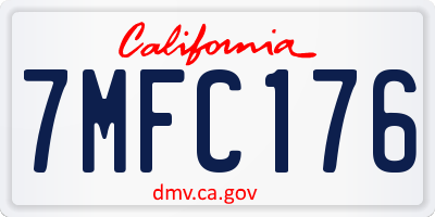 CA license plate 7MFC176