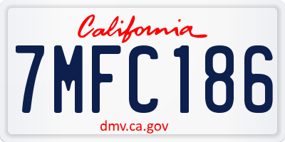 CA license plate 7MFC186