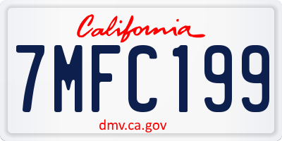 CA license plate 7MFC199