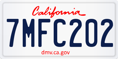 CA license plate 7MFC202