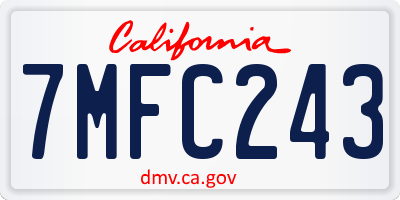 CA license plate 7MFC243