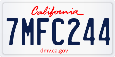 CA license plate 7MFC244