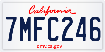 CA license plate 7MFC246