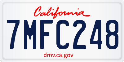 CA license plate 7MFC248