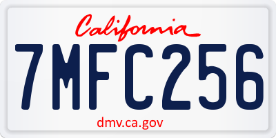 CA license plate 7MFC256