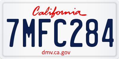 CA license plate 7MFC284
