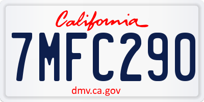 CA license plate 7MFC290