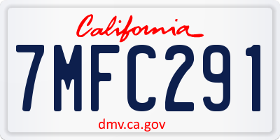 CA license plate 7MFC291